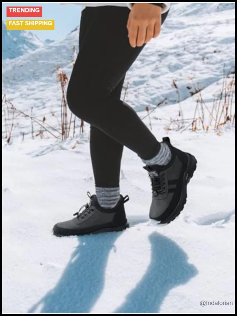 Warm Faux Fur Lined Waterproof Snow Ankle Booties Slip On Non-slip Winter Boots